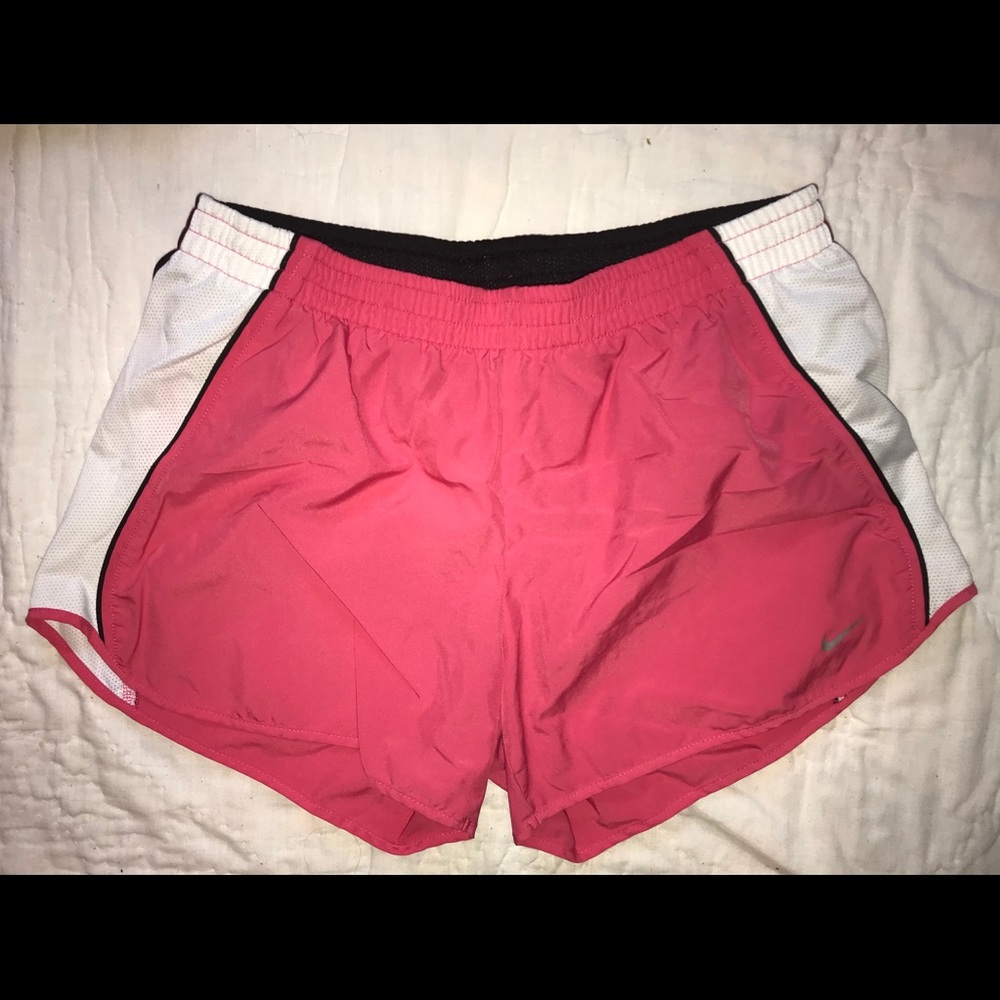Pink and White Nike Dry Fit Shorts